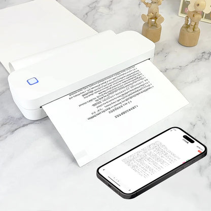 A4 Thermal Printer 203DPI Bluetooth Pocket Photo Document Printer Memo Note Tattoo Printing Wireless Inkless Thermal Printer